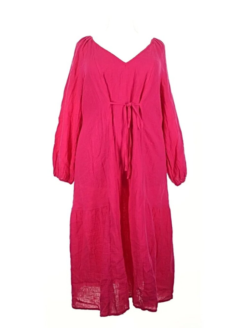 Universal Thread Crinkled Cotton V Neck Resortwear Maxi Dress